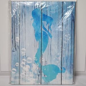 Blue Mermaid Wall Art Canvas 12x16